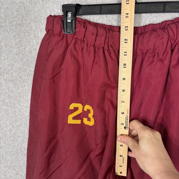 VINTAGE 90s Track Pants Mens Large Maroon Gold 23 UMD U of M Fleece Lined USA - Picture 6 of 12